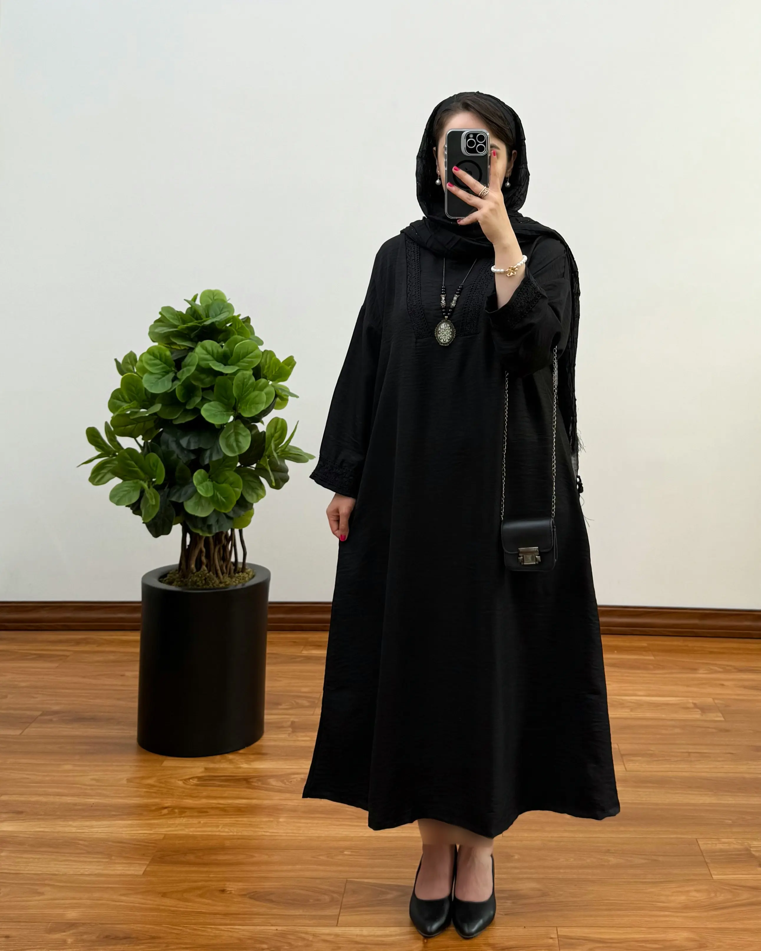 پیراهن مانتویی آستین گیپوری